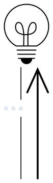 Light bulb with upward arrow symbolizing growth, innovation, and progress d.. Illustrazione stock