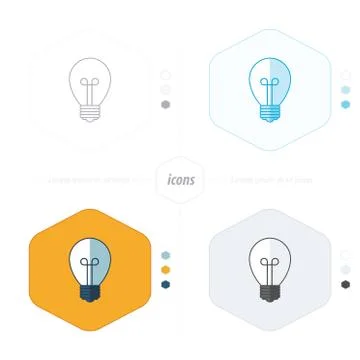 Light bulb vector icon 4 design Stock Illustration