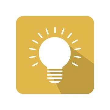 Light bulb vector icon on color background Stock Illustration