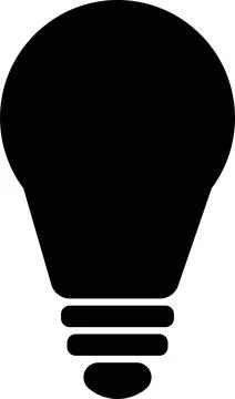 Light Bulb vector icon, Idea icon. Lamp. Lighting Electric lamp. Stock Illustration