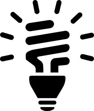 Light Bulb vector icon, Idea icon. Lamp, Lighting Electric lamp. Stock Illustration