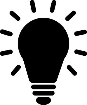 Light Bulb vector icon, Idea icon. Lamp. Lighting Electric lamp. Stock Illustration