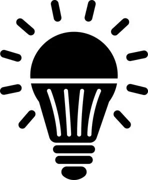 Light Bulb vector icon, Idea icon. Lamp. Lighting Electric lamp. Stock Illustration