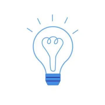 Light bulb. Vector illustration in a flat style. Idea symbol. Stock Illustration