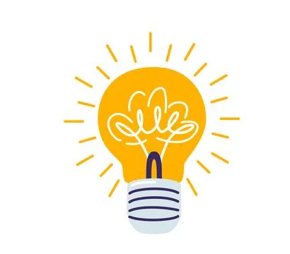 Light bulb vector illustration. Idea line solution isolated on white background Illustrazione stock