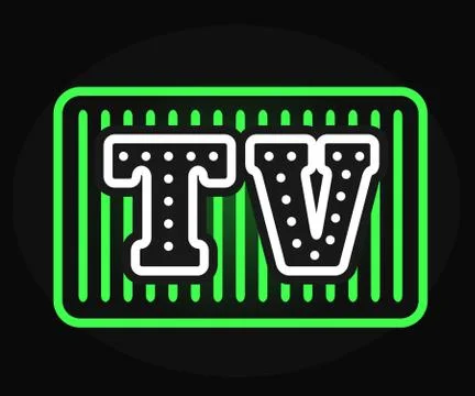 Light bulb vector neon TV show with creative retro effect letters Stock Illustration