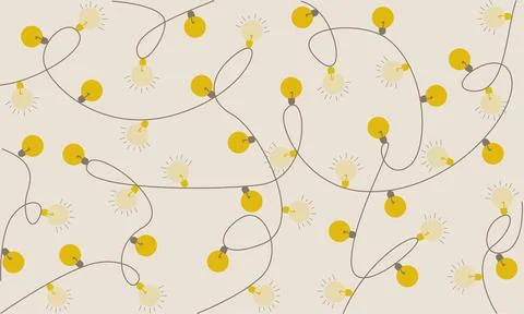 Light bulb vector pattern. Bulb pattern. Yellow bulb on yellow background. Stock Illustration