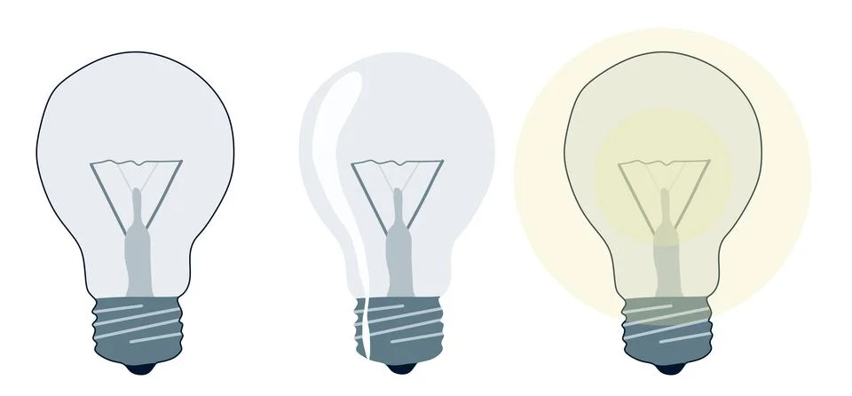 Light bulb vector Set. Color vector isolated on white background Light bulb.  Stock Illustration