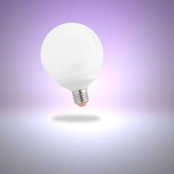 Light bulb on violet background Stock Illustration