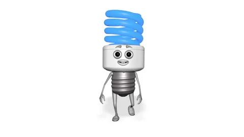 Light Bulb Walking Looped White Background Stock Footage 167456045