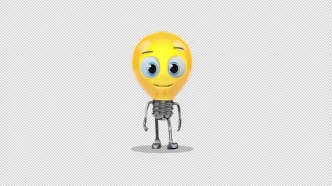 Light bulb walks and greets 库存影片 163331394