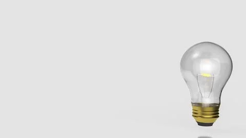 The Light bulb on white background for Idea or Business concept 3d Rendering. Stock Illustration
