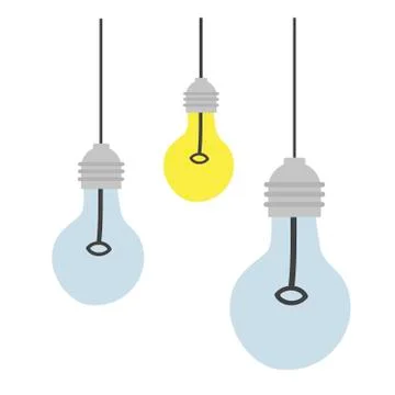 Light bulb on white background. Vector illustration in trendy flat style. EPS 10 Stock Illustration