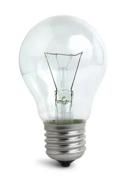 Light bulb on white Foto stock