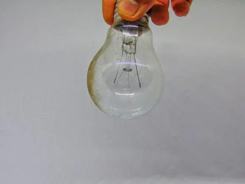 Light bulb on a white Foto stock