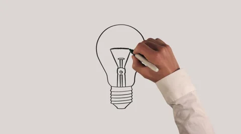 Light Bulb Whiteboard Animation Stock Footage 45238164