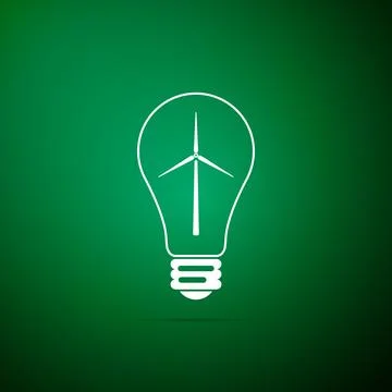 Light bulb with a wind turbines as idea of eco-friendly source of energy ic.. Stock Illustration