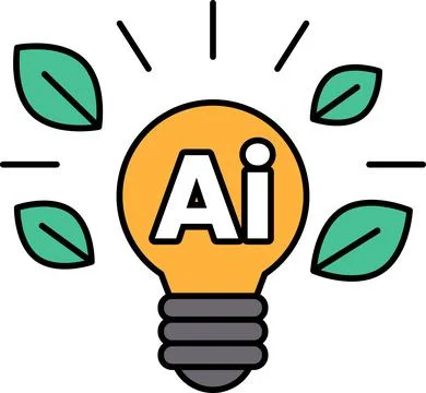 A light bulb with the word AI written on it Stock Illustration