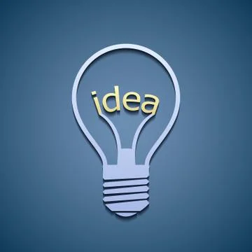 Light bulb with the word idea. 스톡 일러스트
