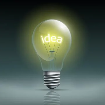 Light bulb with the word idea Stock-Illustration