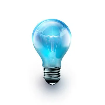Light bulb with the world inside Stock Illustration