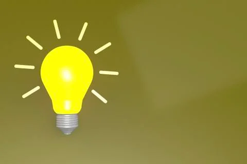 Light bulb with yellow background isolated Stock-Illustration