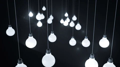 Light bulbs. 3d animation Stock Footage 73009706