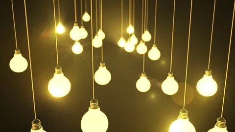 Light bulbs. 3d animation Stock Footage 73077273