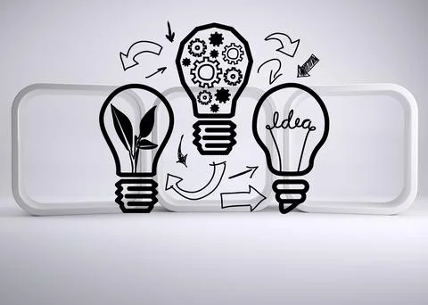 Light bulbs on abstract background Stock Photos
