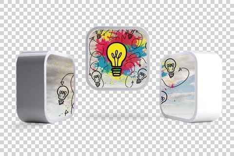 Light bulbs on abstract screen Stock Illustration