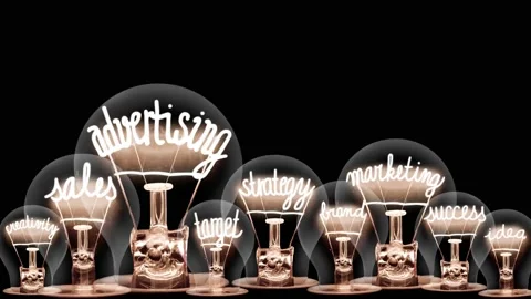 Light Bulbs with Advertising Concept Stock-Footage 170373395
