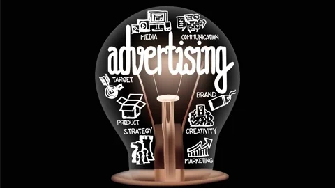 Light Bulbs with Advertising Concept Video stock 202001038