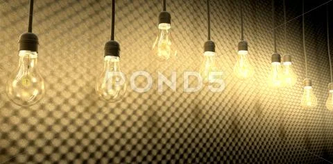 Light bulbs against acoustic foam Stock Illustration