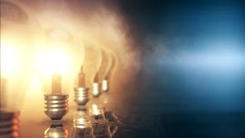 Light Bulbs Background Stock Illustration