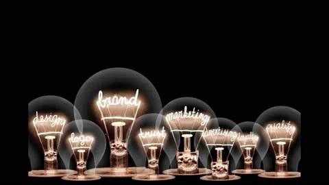 Light Bulbs with Brand Concept Stock Footage 150332807