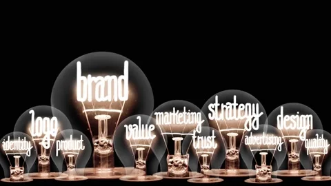 Light Bulbs with Brand Concept Stock-Footage 172389994