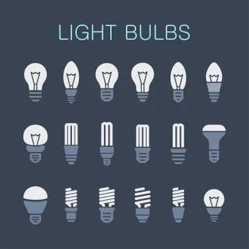 Light bulbs. Bulb icon set Stock Illustration
