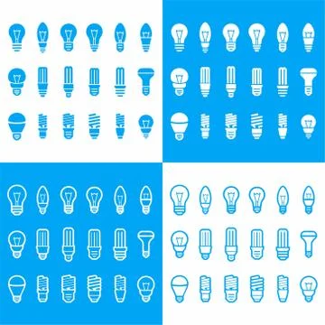Light bulbs. Bulb icon set Stock Illustration