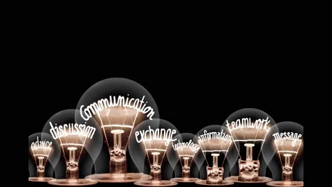 Light Bulbs with Communication Concept Stock-Footage 152091196