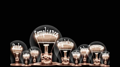 Light Bulbs with Compliance Concept Video stock 155631669