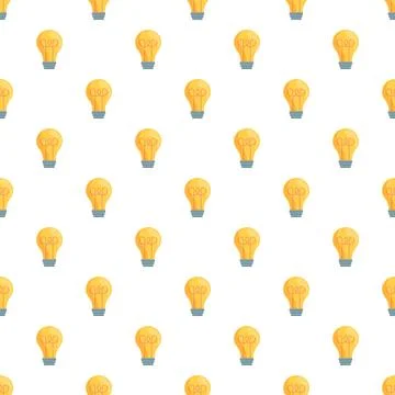 Light bulbs creating a seamless pattern of ideas Stock Illustration