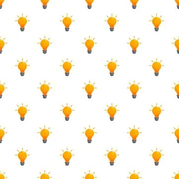 Light bulbs creating seamless pattern for innovation concept Stock Illustration