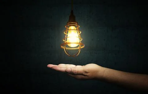 Light Bulbs on dark background Stock Photos