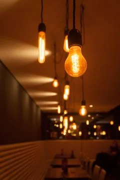 Light bulbs with depth of field Stockfoto's