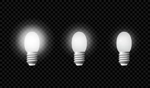 Light bulbs with different light intensities. Stock Illustration