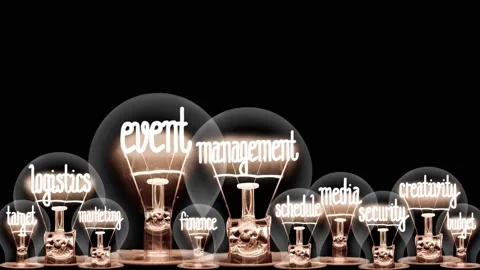 Light Bulbs with Event Management Concept Stock Footage 156846240