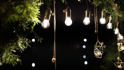 Light bulbs garland close up. Stock Footage 86869651