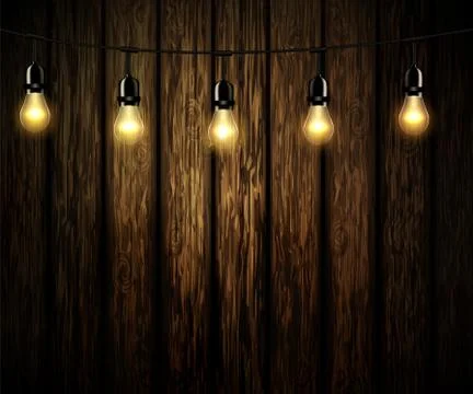 Light bulbs with glowing light Stock Illustration