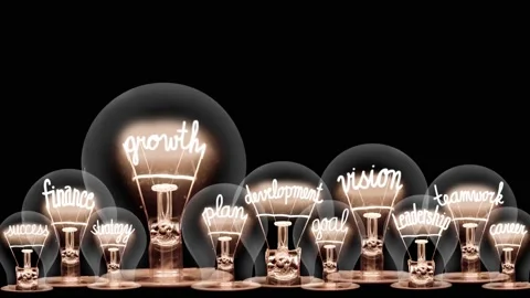 Light Bulbs with Growth Concept Stock-Footage 172055259