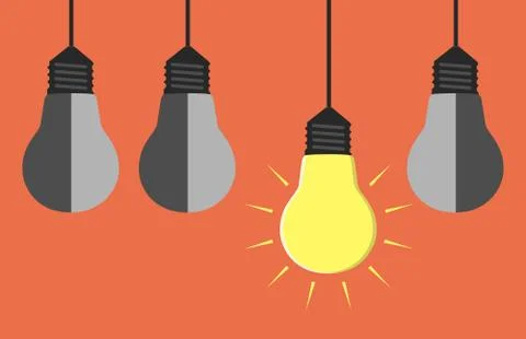 Light bulbs hanging Stock Illustration